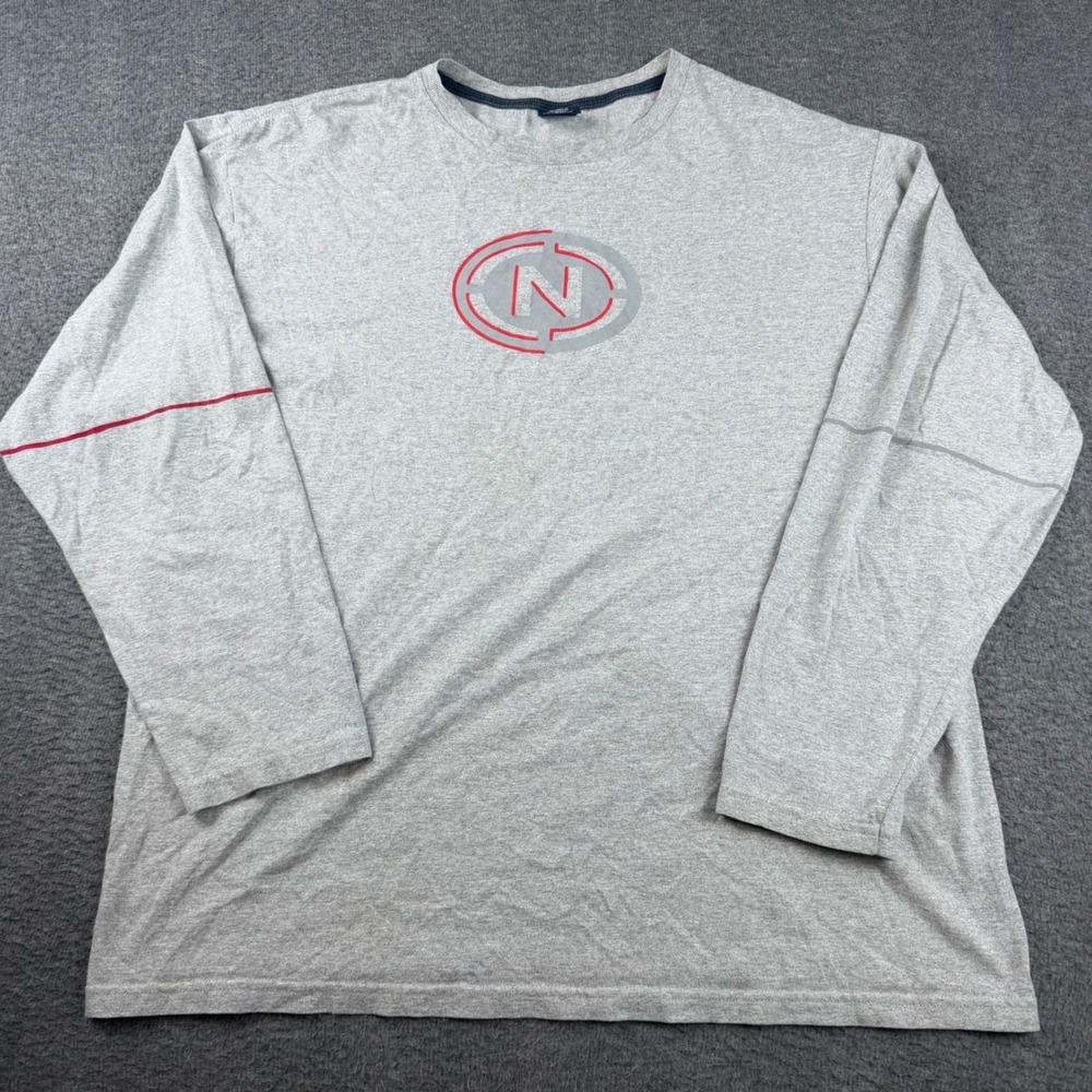 Nautica Jeans Company Long Sleeve T-Shirt Men's XXL Gray Graphic Logo Tee